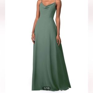 Azazie Daenerys, size 6, eucalyptus color